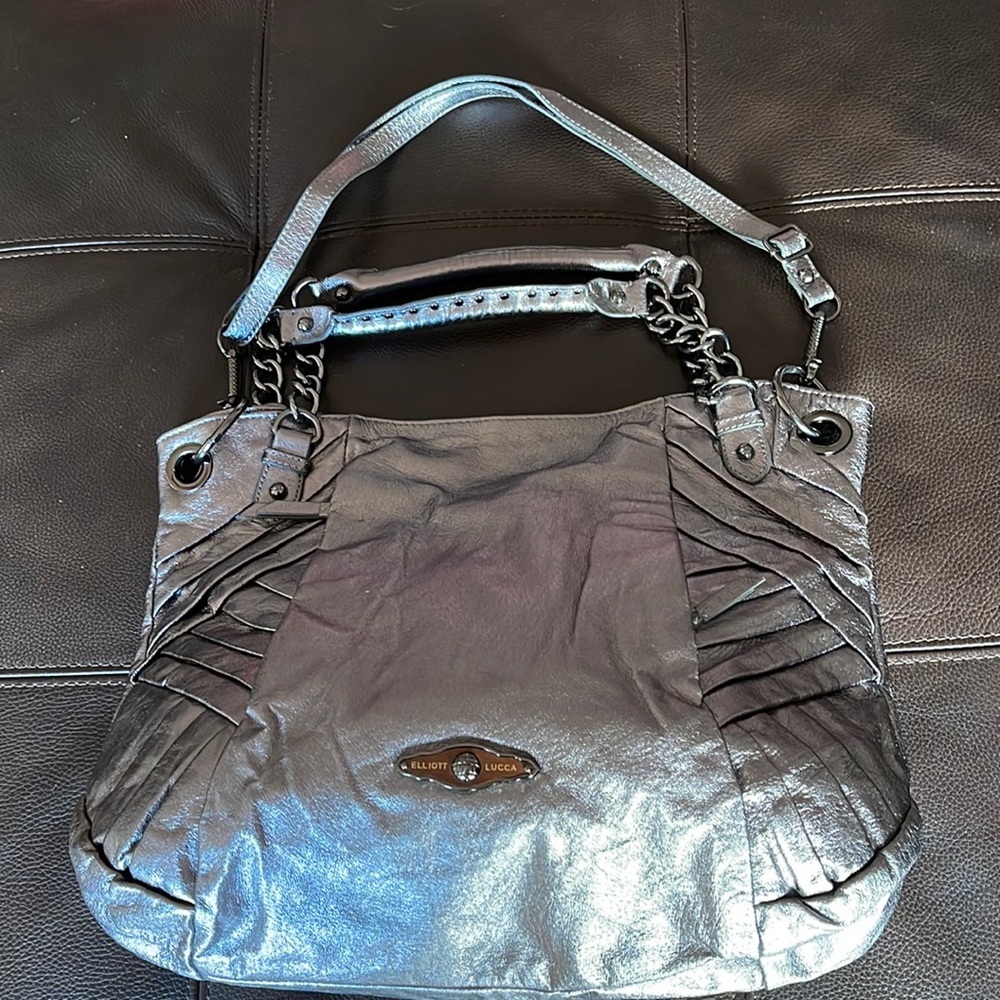 Elliott Lucca leather large adjustable crossbody purse